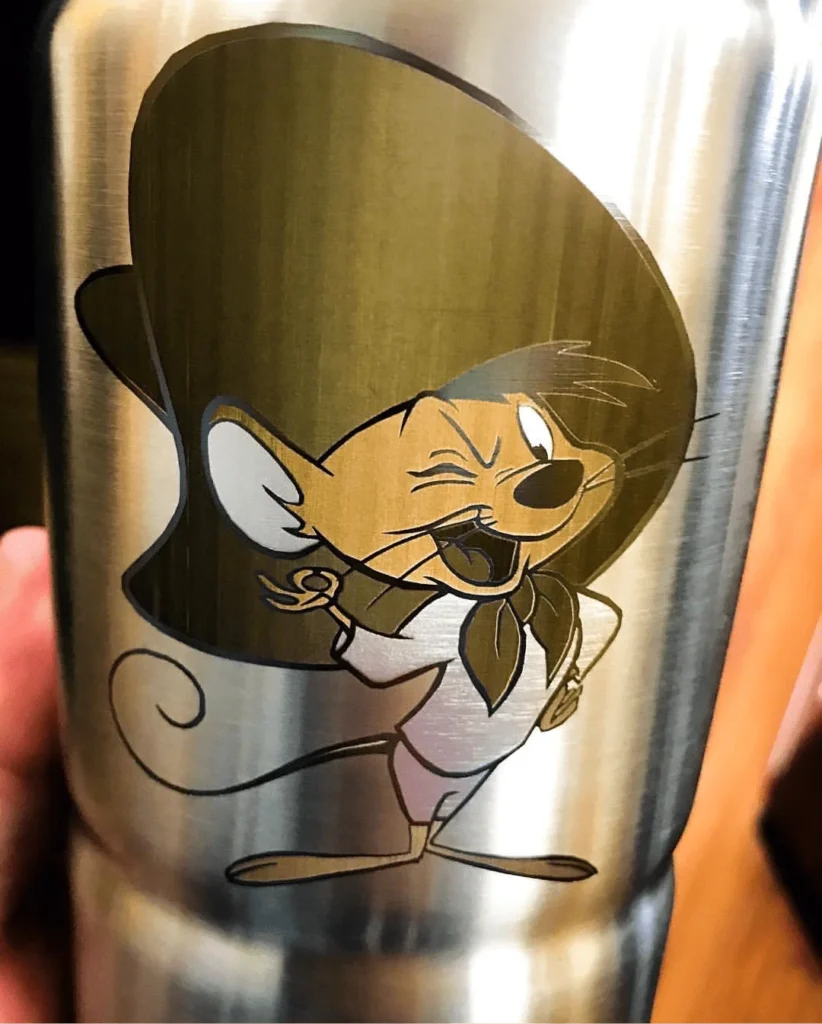 Color laser engraving using fiber laser