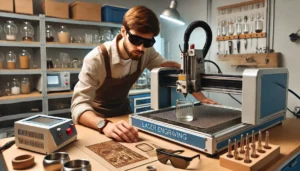 Glass etching with laser engraving machine